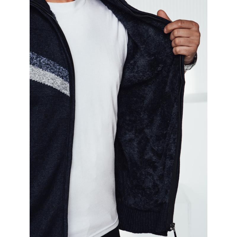 Férfi zsinóros pulóver sötétkék