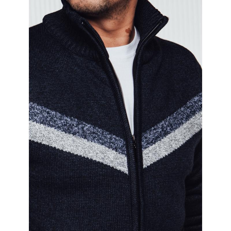 Férfi zsinóros pulóver sötétkék