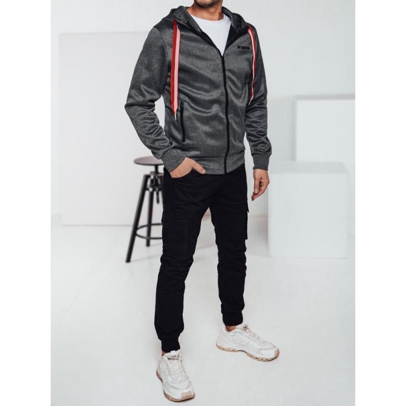 Pánská mikina s kapucí tmavě šedá