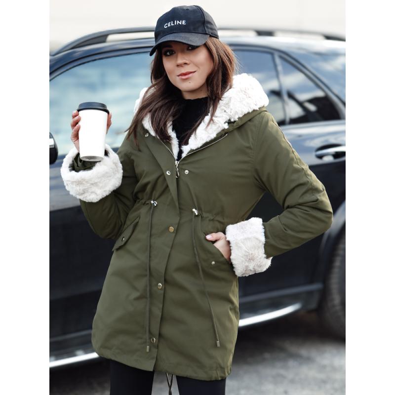 Dámská zimní bunda parka STARBURST zelená
