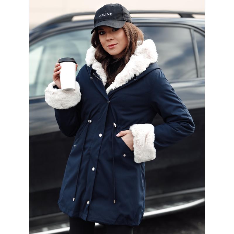 Dámská zimní bunda parka STARBURST tmavě modrá