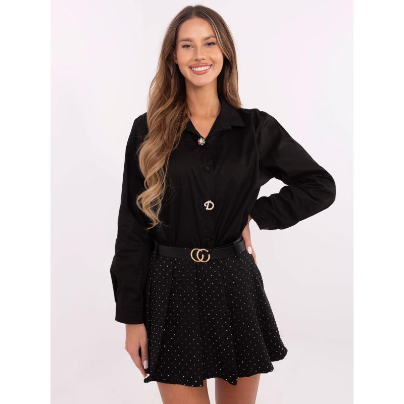 Černá elegantní dámská košile s límečkem