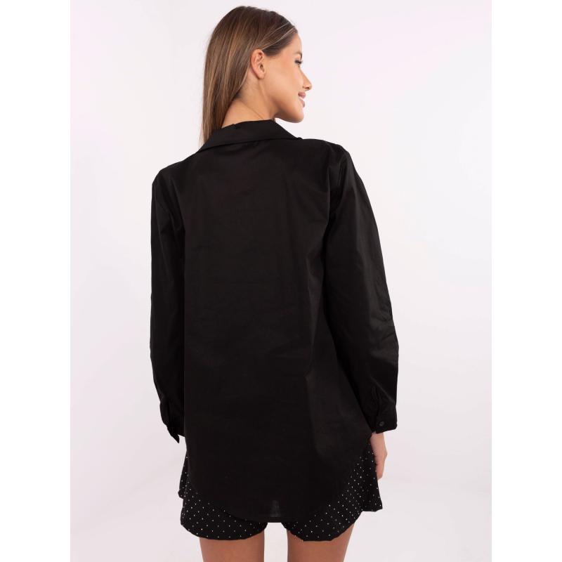 Černá elegantní dámská košile s límečkem