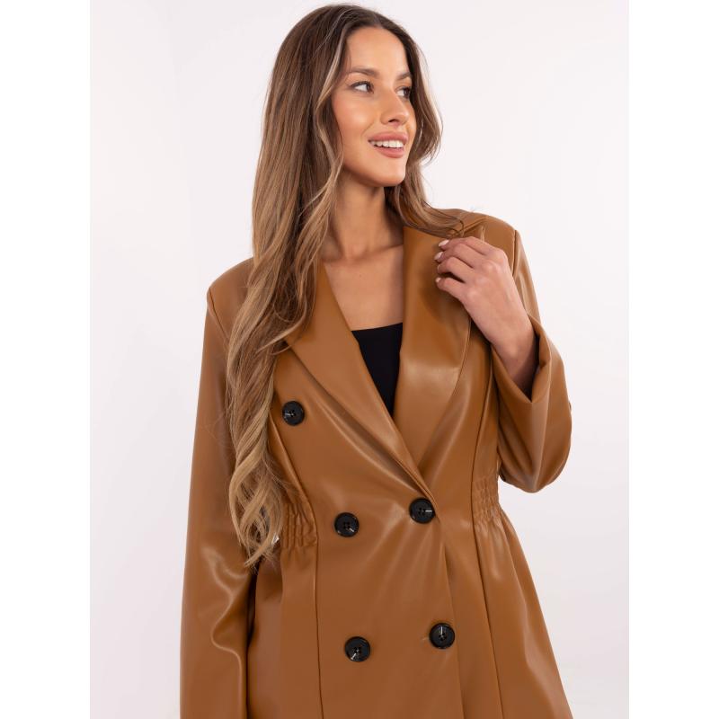 Velbloudí dámské sako z ekokůže ze sady