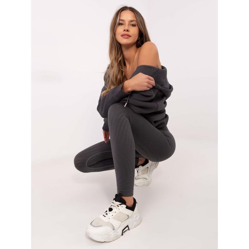 Sötétszürke sportleggings átlátszó csíkokkal