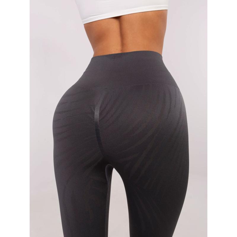 Sötétszürke sportleggings átlátszó csíkokkal