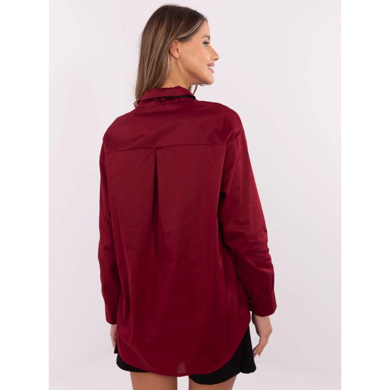 Bordó žakárová košile se šátkem na krk