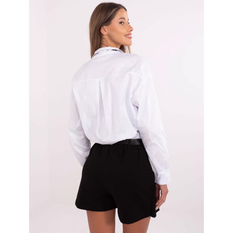 Biela bavlnená dámska košeľa s kravatou