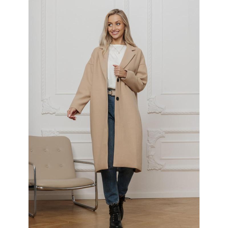 Dámský kabát CLR034 - béžový