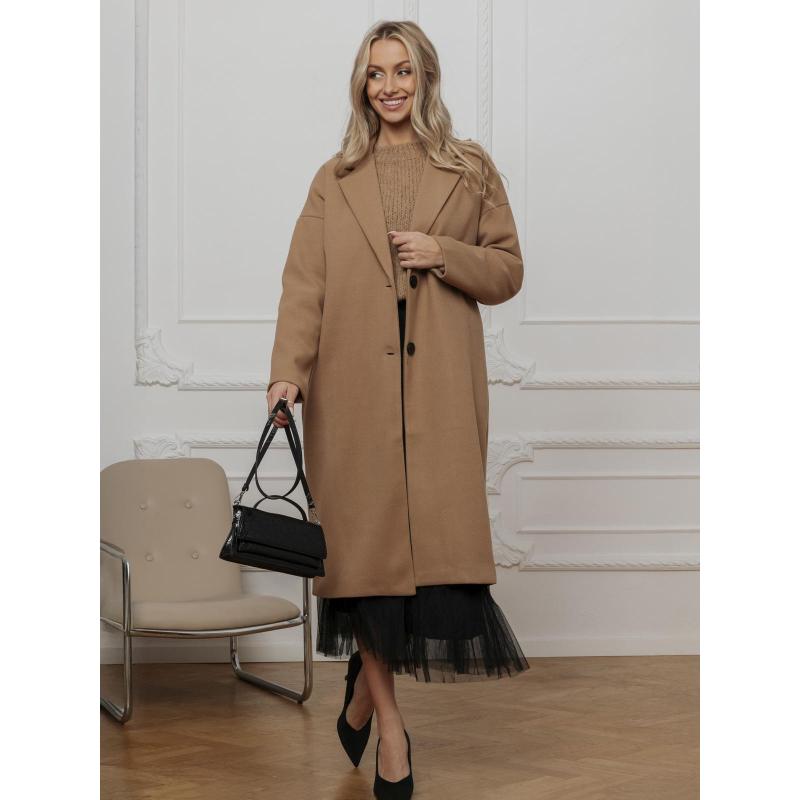 Dámský kabát CLR034 - béžový
