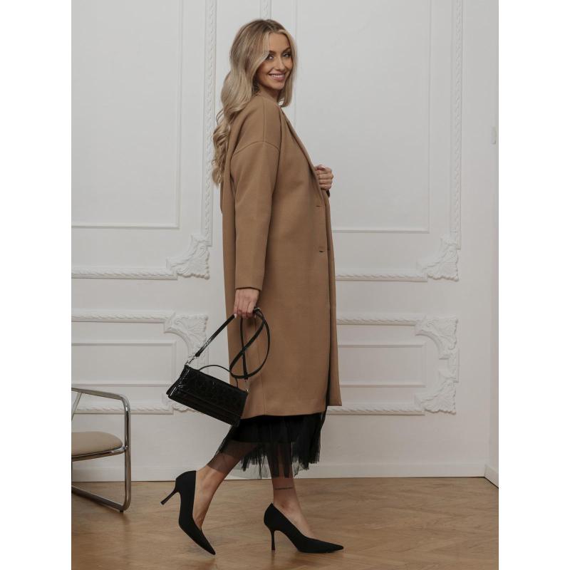 Dámský kabát CLR034 - béžový