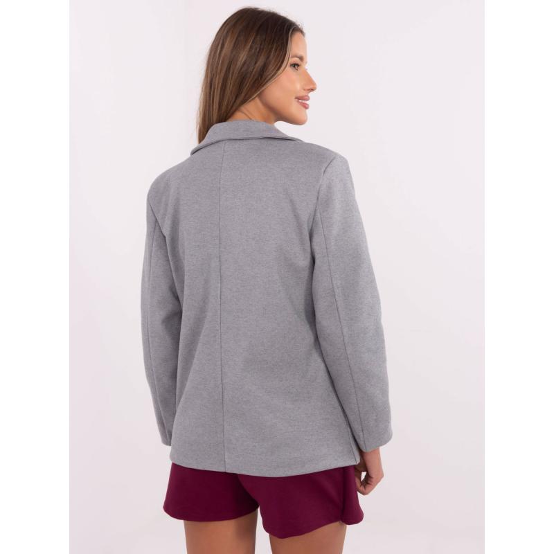 Szürke női blézer levehető brossokkal