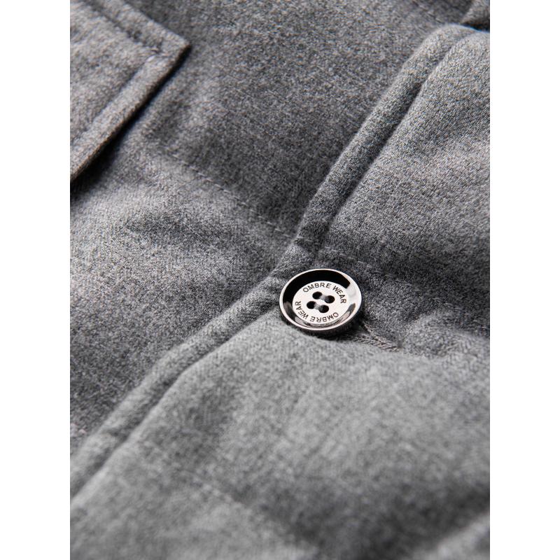 Pánská lehce vyteplená bunda s podšívkou - šedá V1