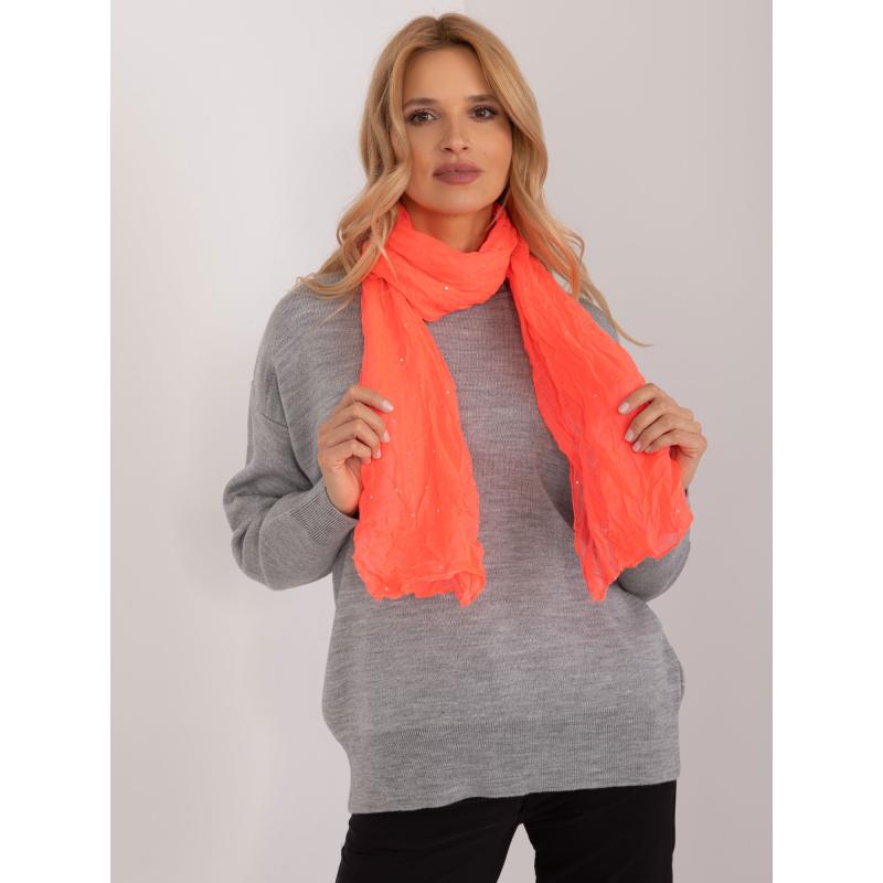Fluo růžová dámská šála s aplikacemi