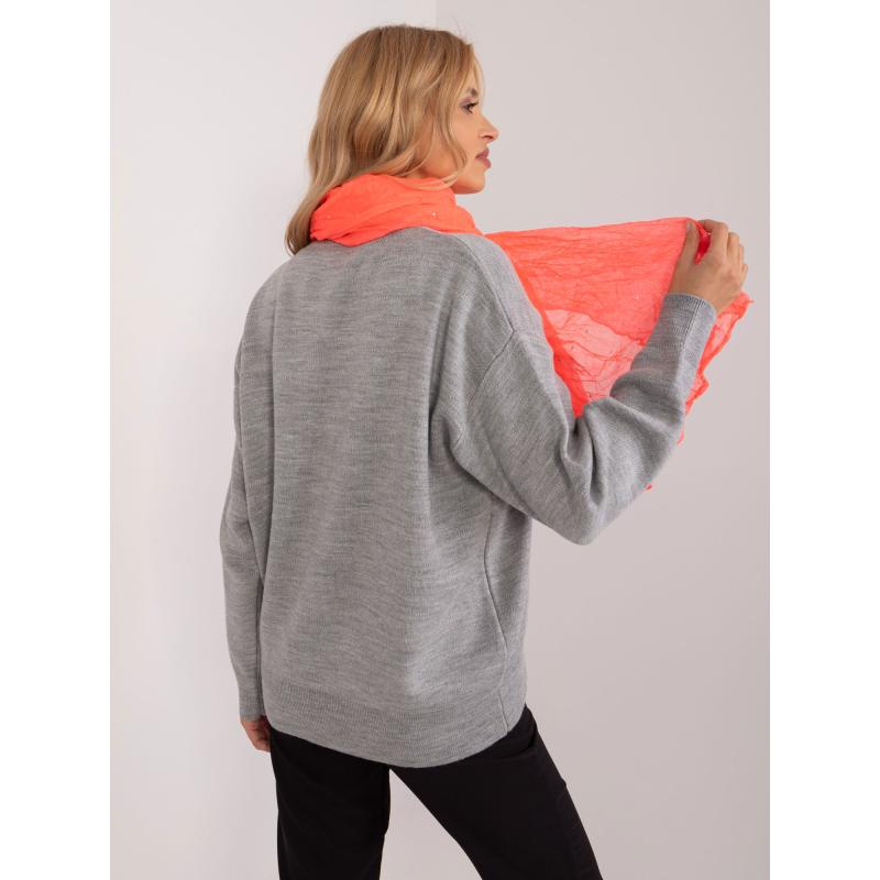 Fluo růžová dámská šála s aplikacemi