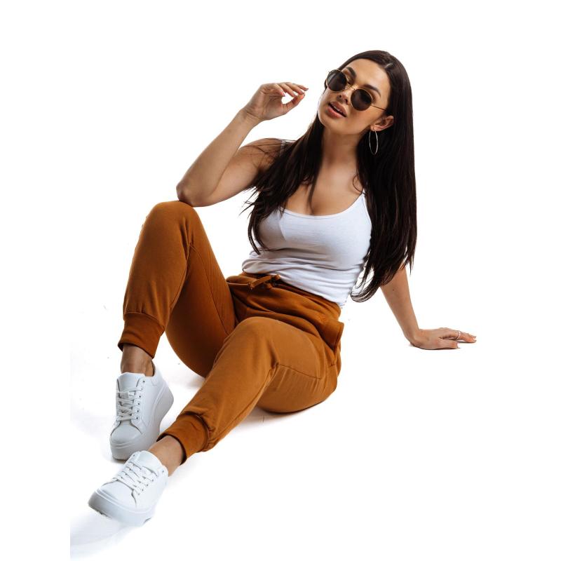 Dámské tepláky PLR264 - hnědé