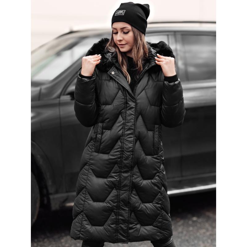 Dámská dlouhá prošívaná bunda WINTERACT černá