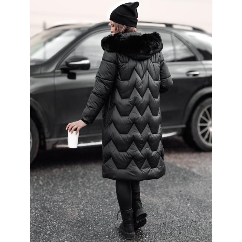 Dámská dlouhá prošívaná bunda WINTERACT černá