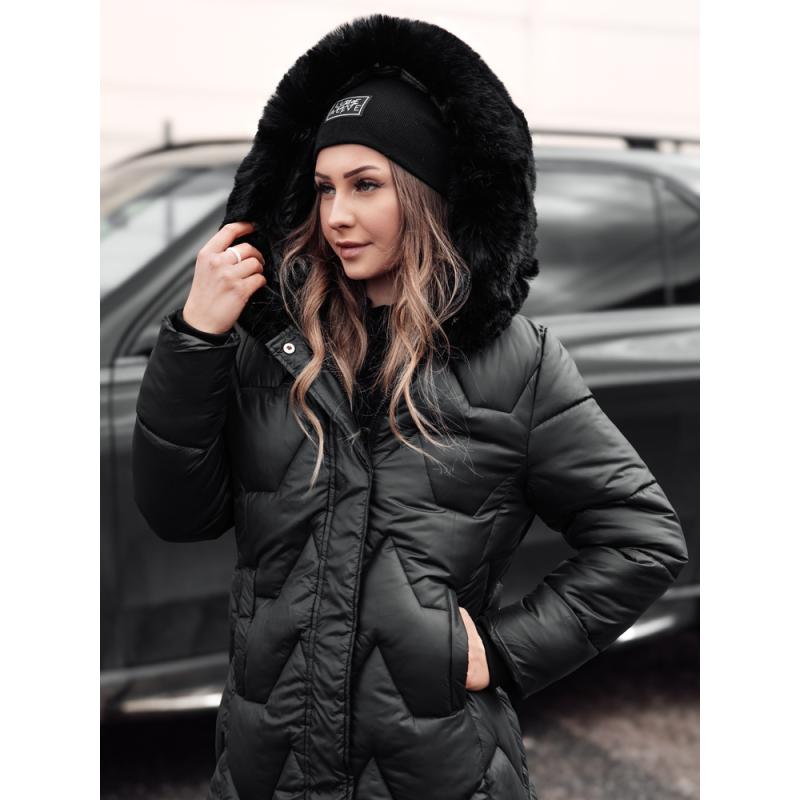 Dámská dlouhá prošívaná bunda WINTERACT černá