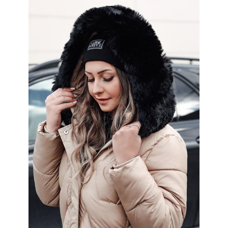 Dámská prošívaná dlouhá zimní bunda WINTERACT béžová