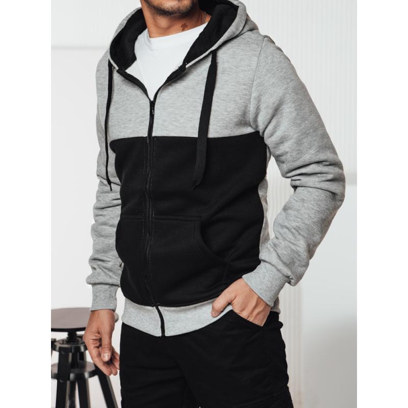 Pánská mikina s kapucí světle šedá