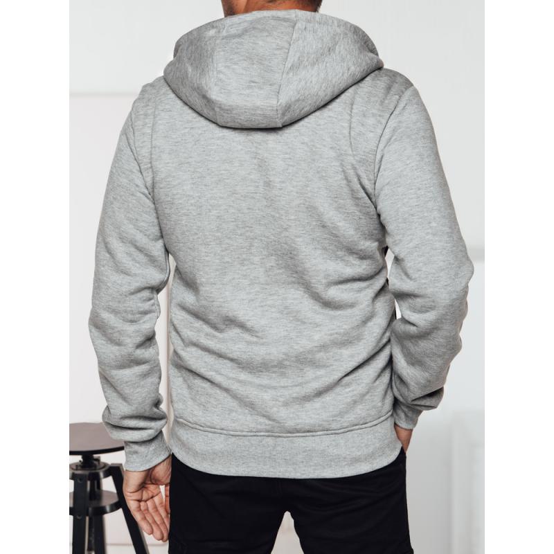 Pánská mikina s kapucí světle šedá