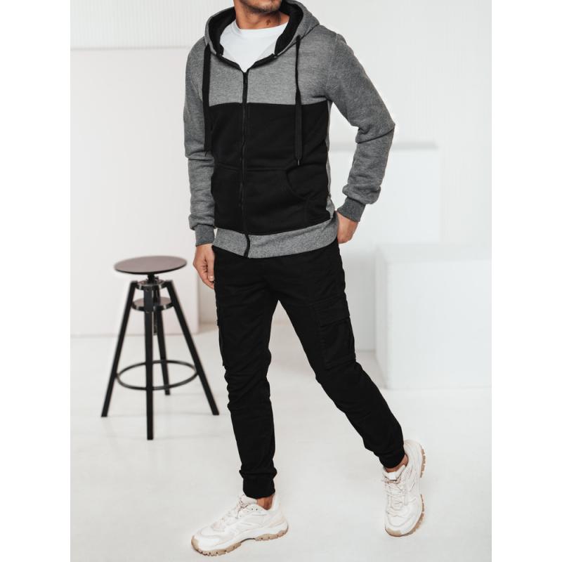 Pánská mikina s kapucí tmavě šedá