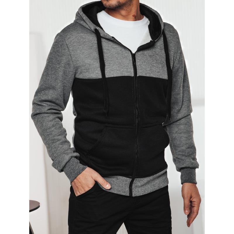 Pánská mikina s kapucí tmavě šedá