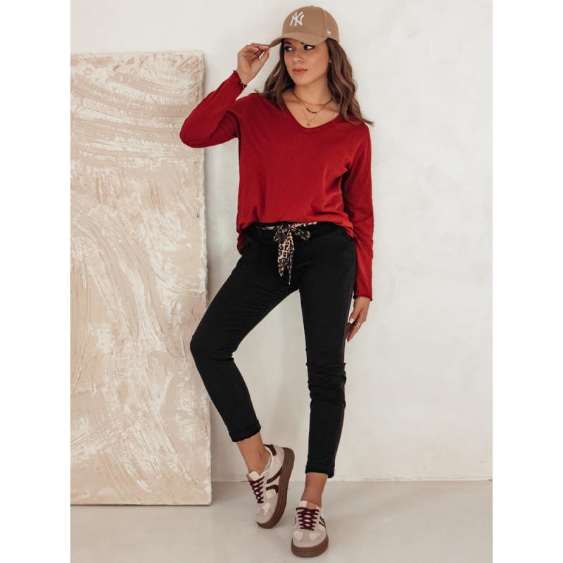 Női CHARMYOU farmer nadrág övvel feketével