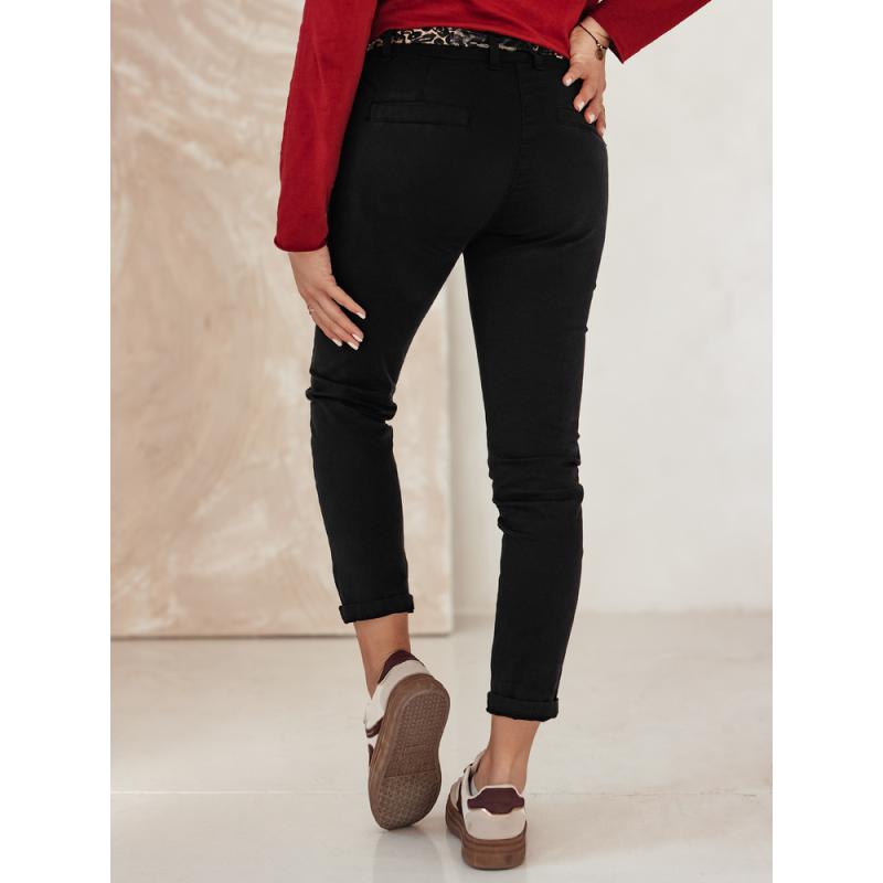 Női CHARMYOU farmer nadrág övvel feketével