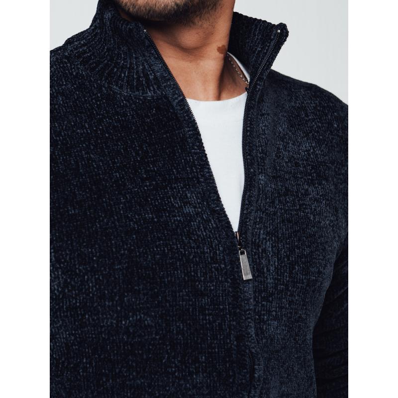 Férfi pulóver zsinórral, tengerészkék