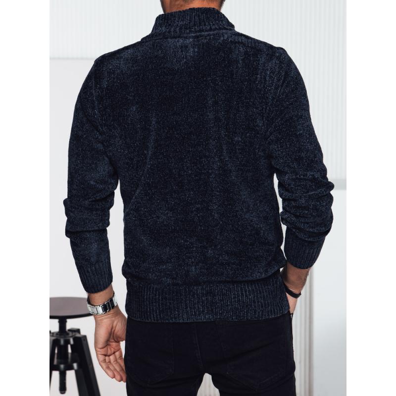 Férfi pulóver zsinórral, tengerészkék