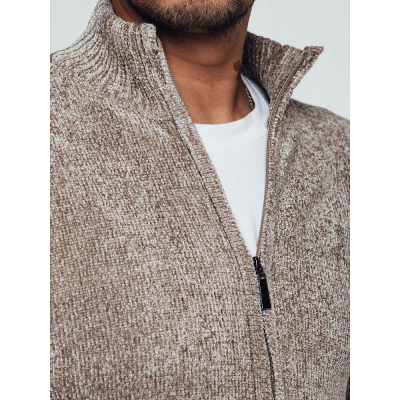 Férfi pulóver zsinórral bézs színű