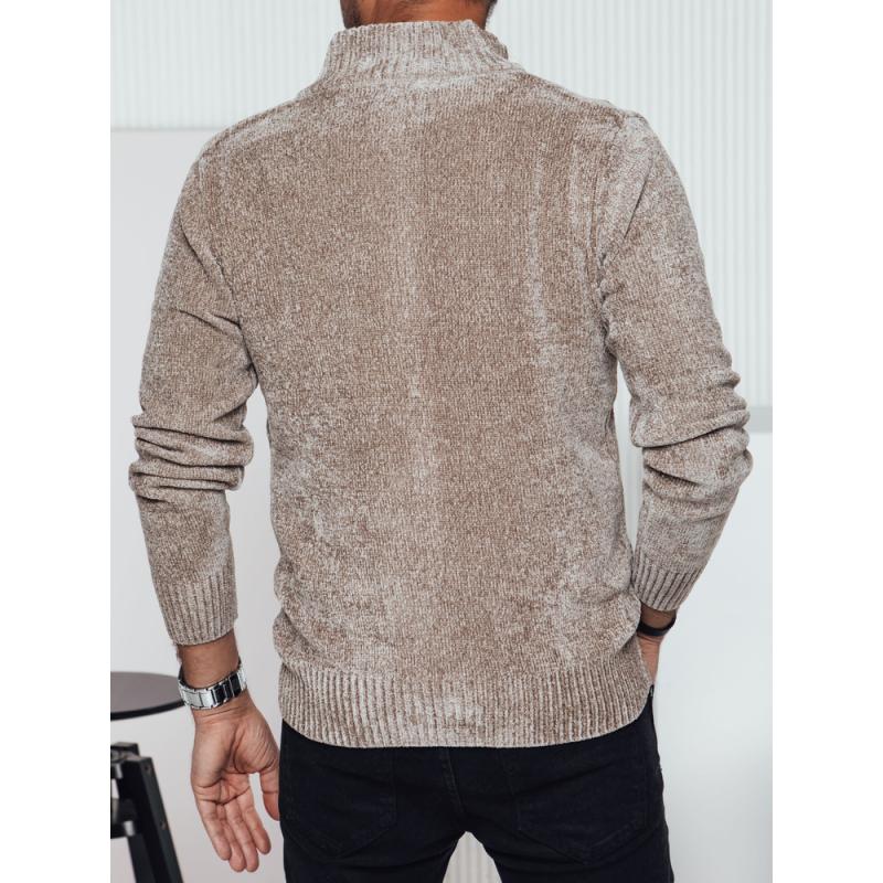 Férfi pulóver zsinórral bézs színű