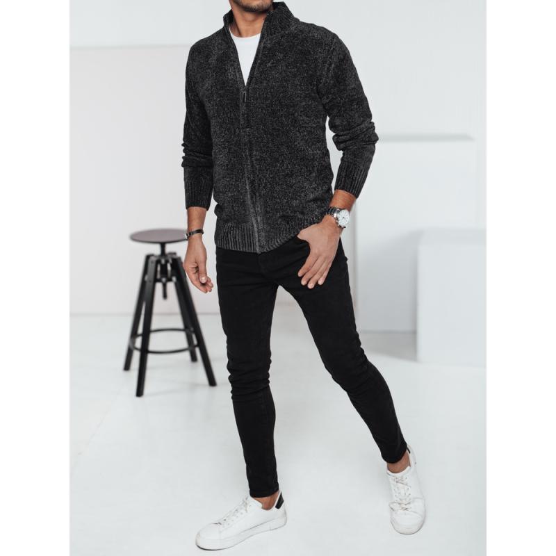 Pánský stahovací svetr tmavě šedý