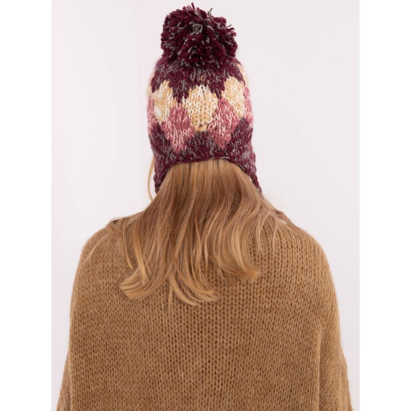 Burgundi női sapka füles sapkával