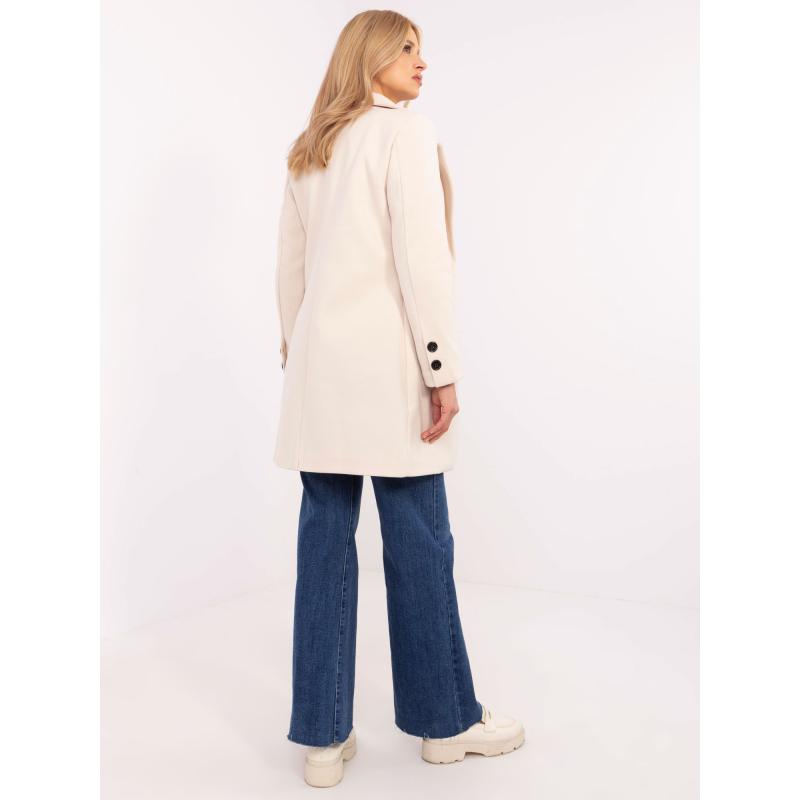 Világosbézs női kabát zsebekkel OCH BELLA