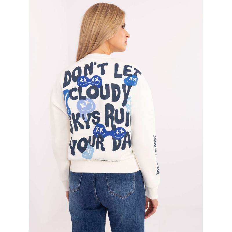 Fehér szigetelt pulóver SUBLEVEL nyomtatással