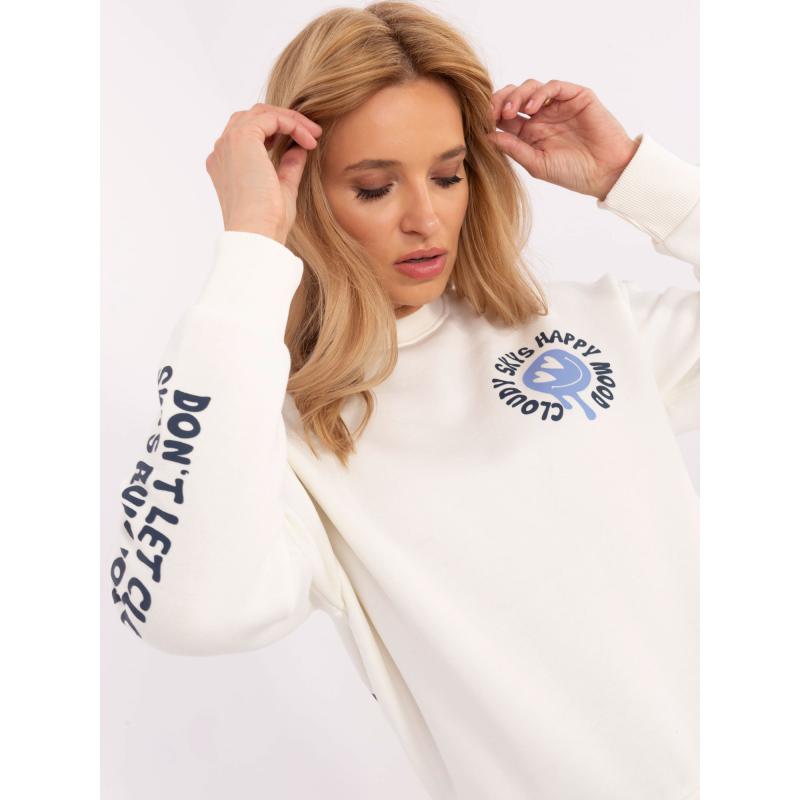 Fehér szigetelt pulóver SUBLEVEL nyomtatással