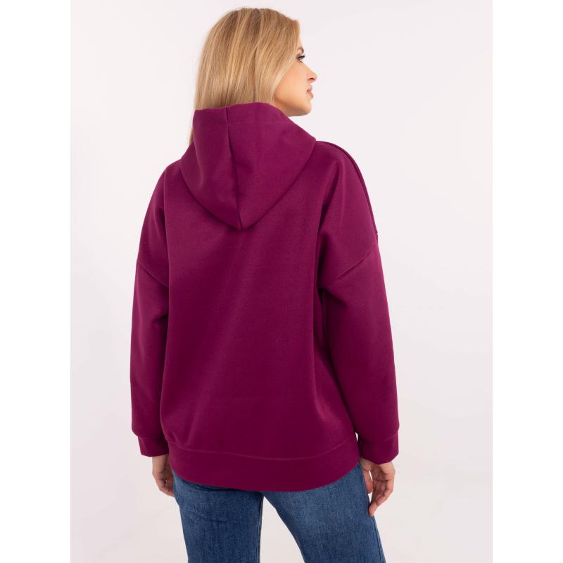 Fialová dámská mikina s klokankou a kapucí