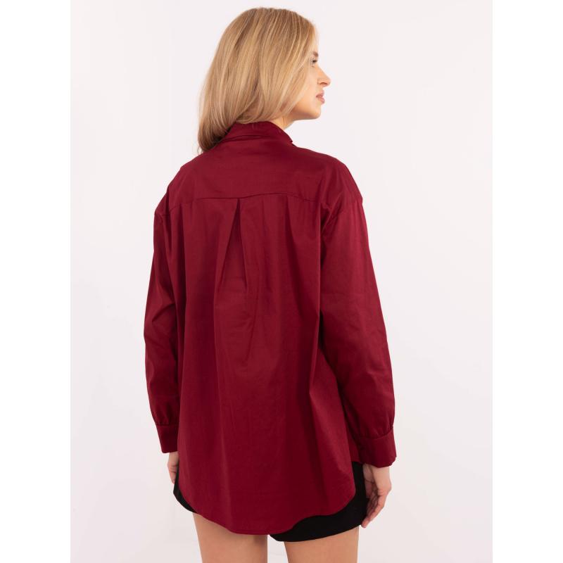 Bordó dámská košile s odnímatelnou kravatou
