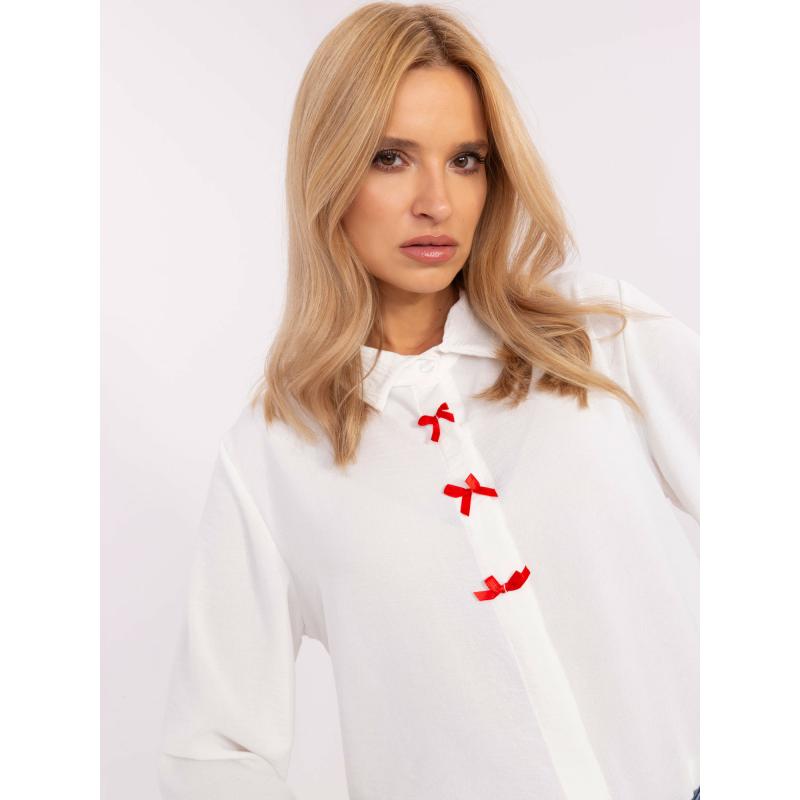 Ecru elegantní dámská košile s límečkem