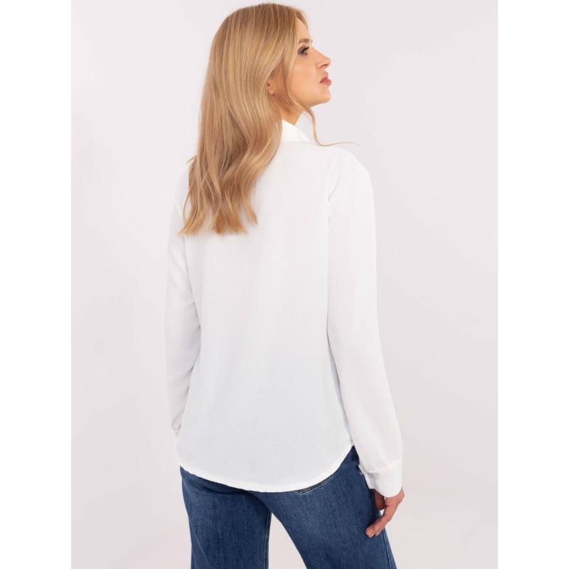 Ecru elegantní dámská košile s límečkem