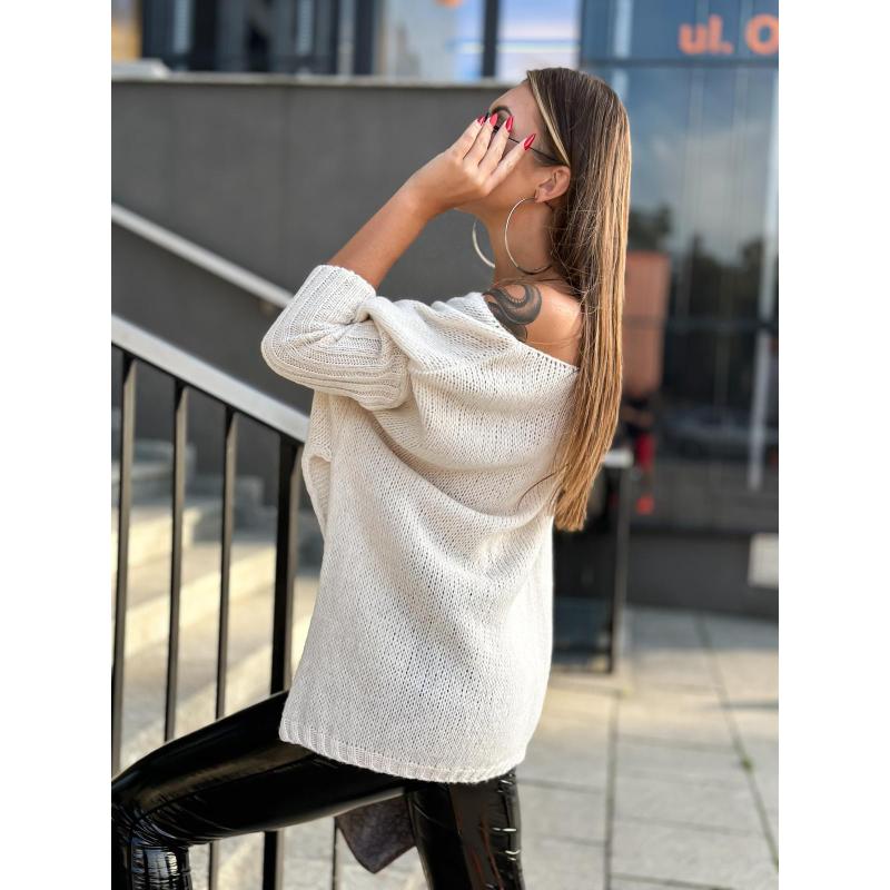 Női pulóver ELR022 - bézs