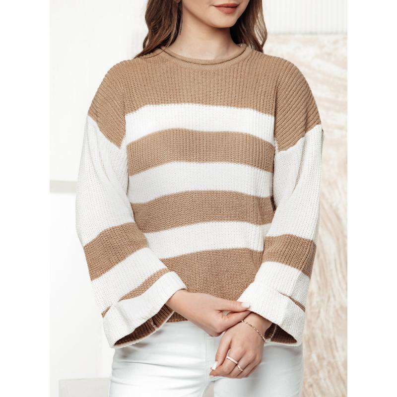 Dámský svetr LINEZZA béžovo-bílý