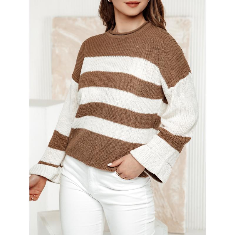 Dámský svetr LINEZZA béžovo-bílý
