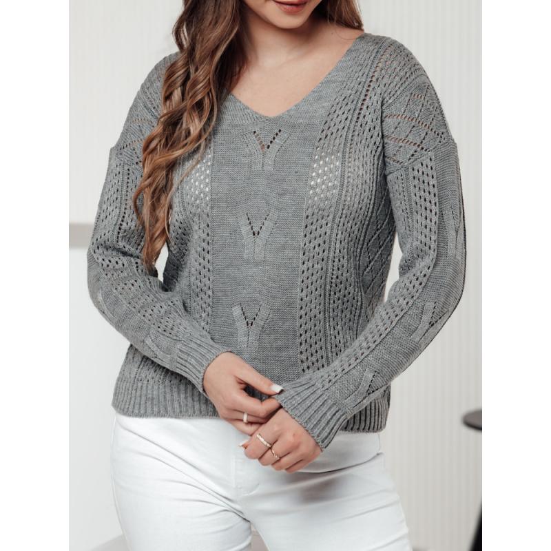 Női pulóver LACEONIA világosszürke