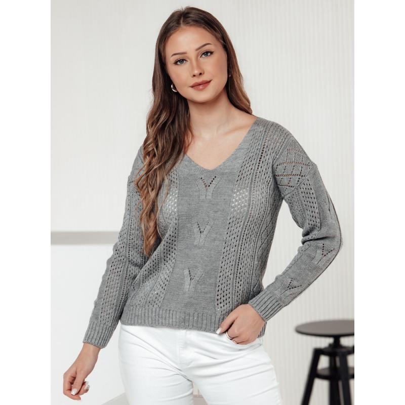 Női pulóver LACEONIA világosszürke