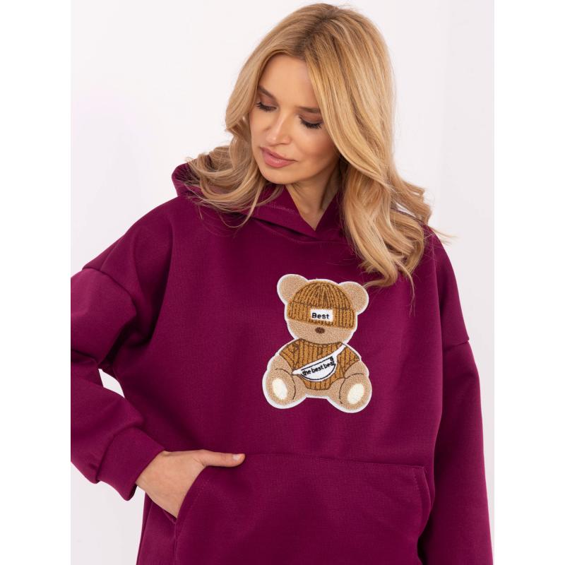 Fialová halenka nadměrné velikosti s kapsičkou