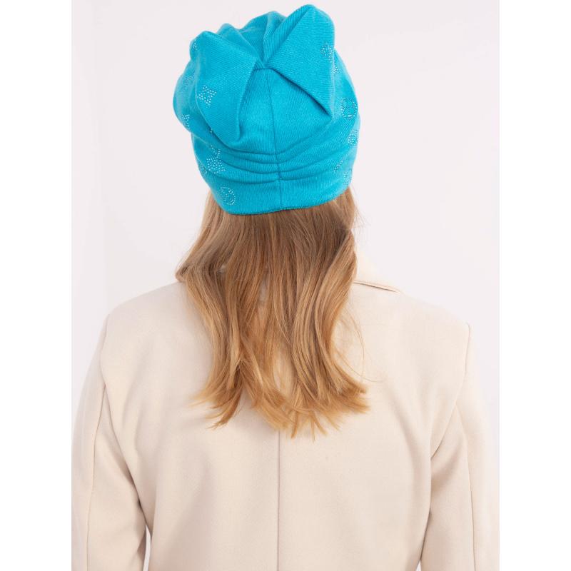 Tyrkysová zimní čepice s kašmírem